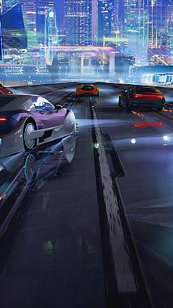 Nitro League key visual - racing Mobiele Verticaal achtergrond