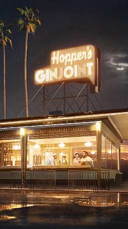 Hopper's Ginjoint Mobiele Verticaal achtergrond