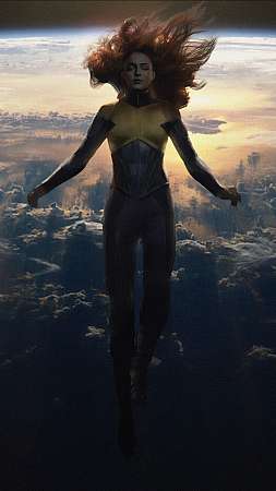 X-Men Dark Phoenix - Unconscious in Space Mobiele Verticaal achtergrond