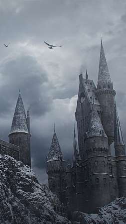 Hogwarts in the Snow Mobiele Verticaal achtergrond