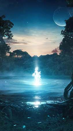 TheFatRat Cover Art Ghost Light Mobiele Verticaal achtergrond