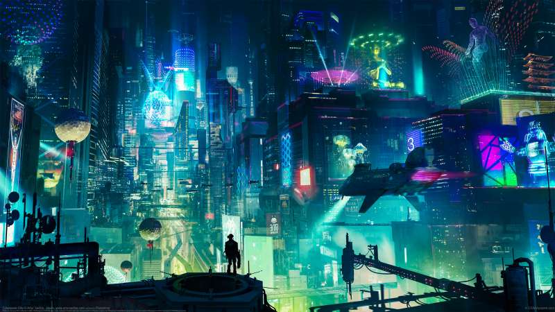 Cyberpunk City achtergrond