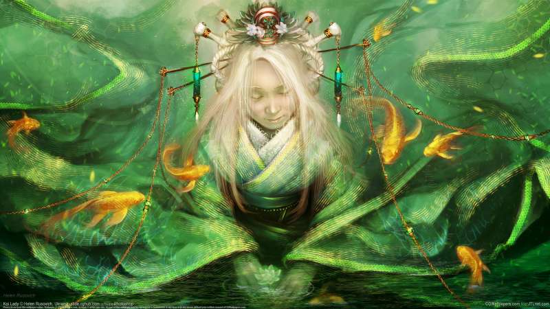 Koi Lady achtergrond