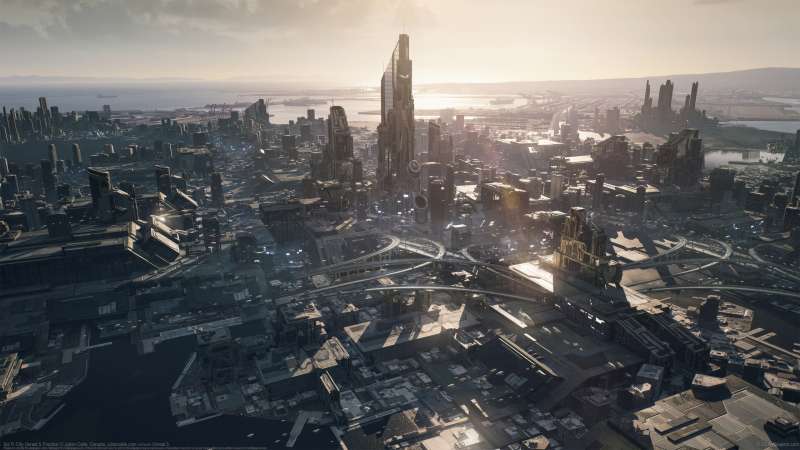 Sci Fi City Unreal 5 Practice achtergrond