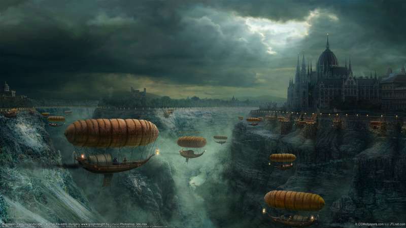 Budapest - Fantasy landscape achtergrond