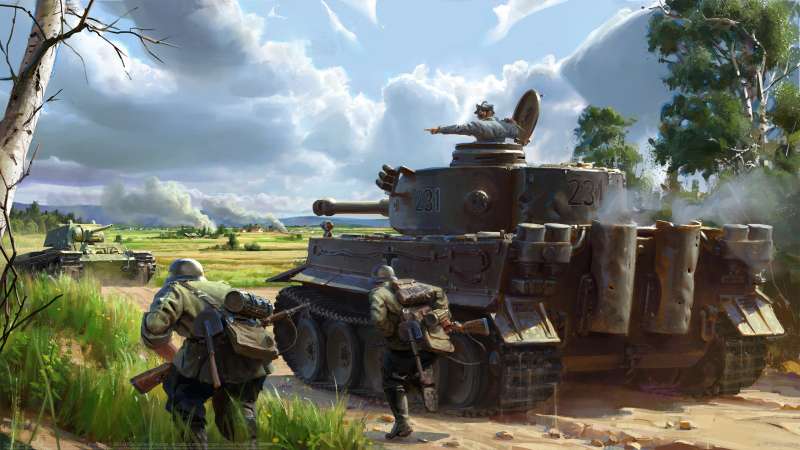 Tank Squad key illustration: A Tiger's close encounter achtergrond