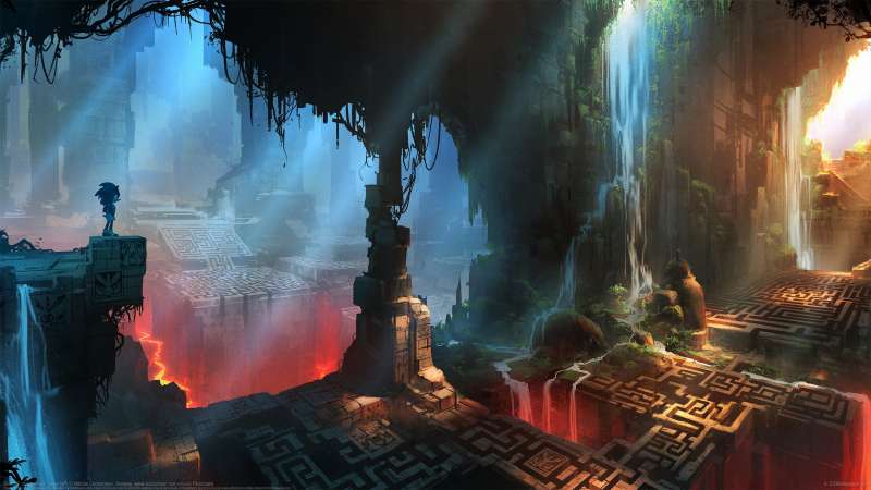 Sonic 2 concept art - labyrinth achtergrond