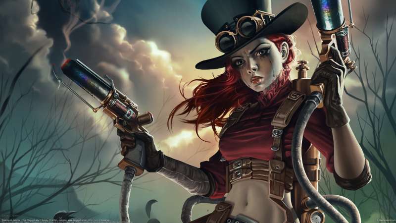 Steampunk Warrior - The Dragon Lady achtergrond