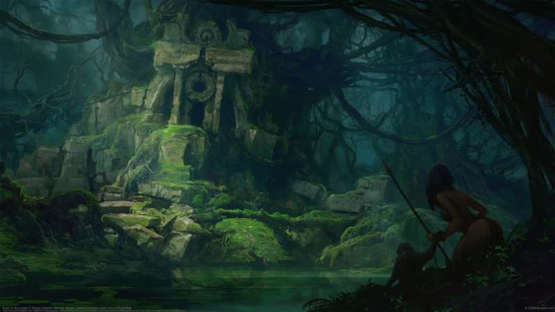 Ruins in the jungle achtergrond