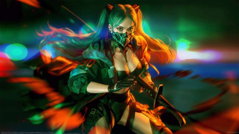 Cyberpunk Girl achtergrond