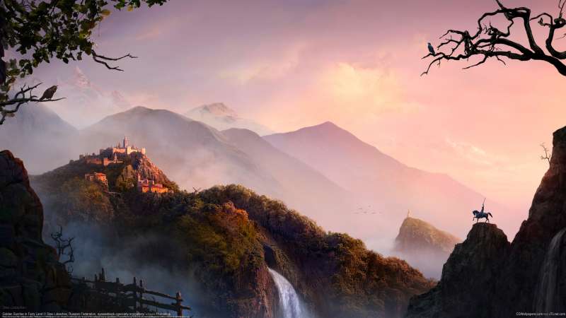 Golden Sunrise in Fairy Land achtergrond