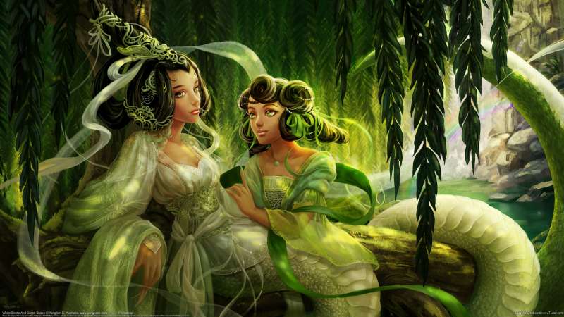 White Snake And Green Snake achtergrond