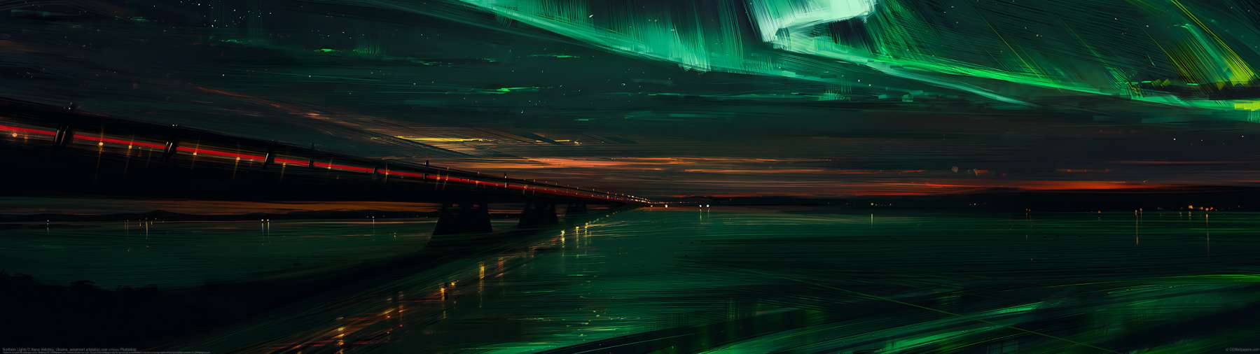 Northern Lights ultrawide achtergrond
