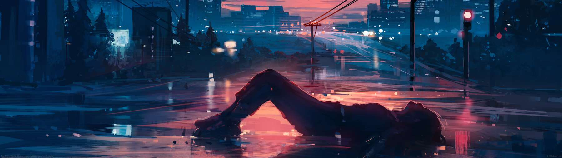 Rain ultrawide achtergrond