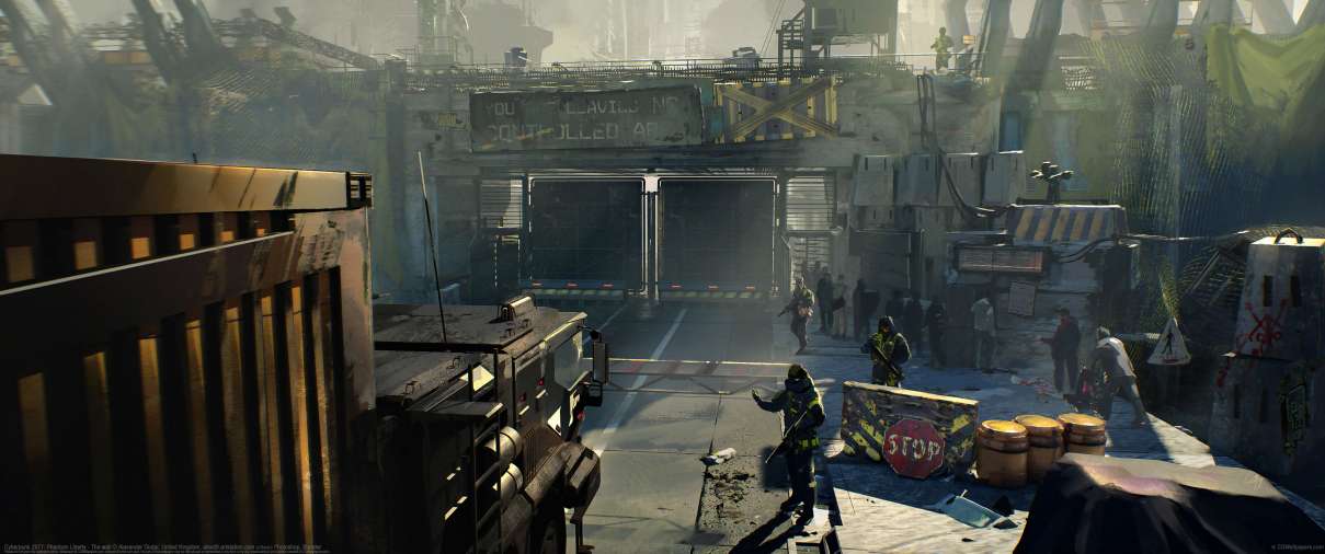 Cyberpunk 2077: Phantom Liberty - The Wall ultrawide achtergrond