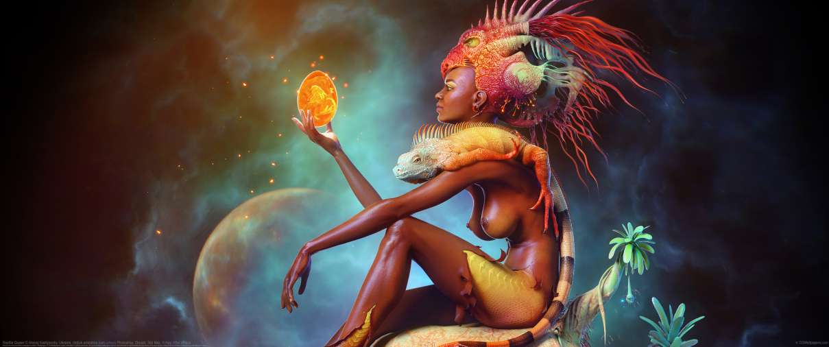 Reptile Queen ultrawide achtergrond