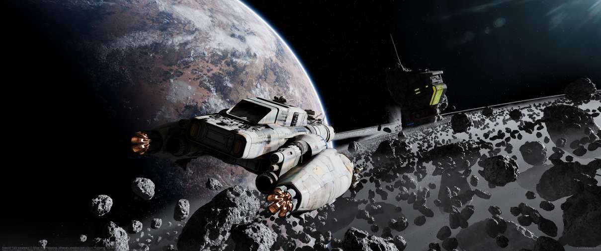 Asteroid Field Installation ultrawide achtergrond