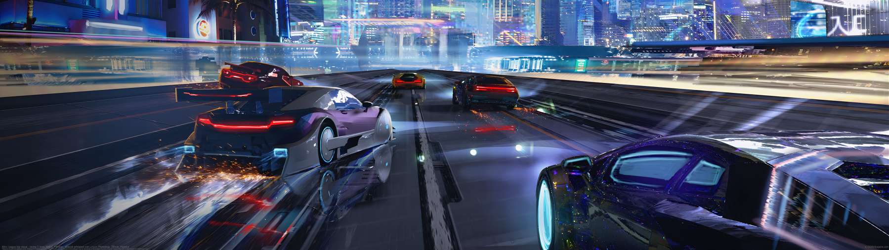Nitro League key visual - racing ultrawide achtergrond