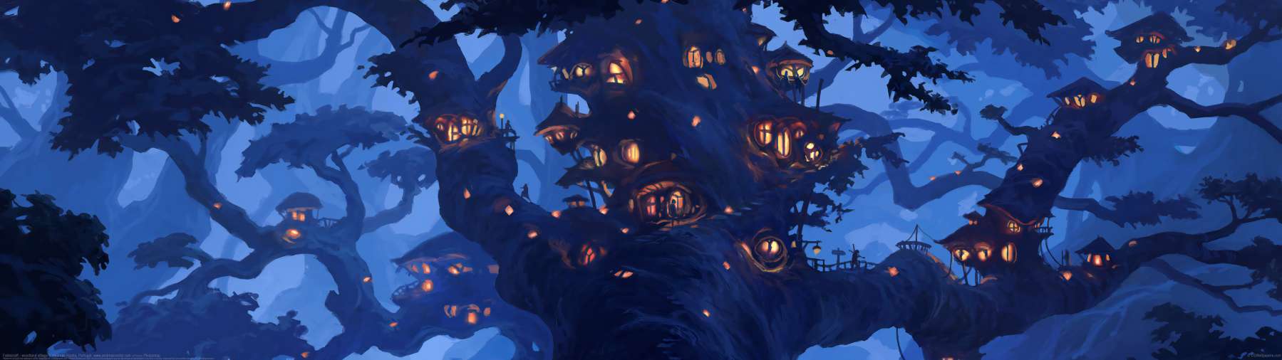 Fablecraft - woodland village ultrawide achtergrond