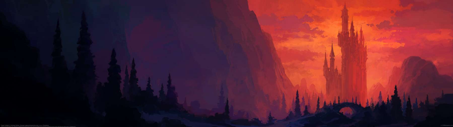 Pastel Twilight ultrawide achtergrond