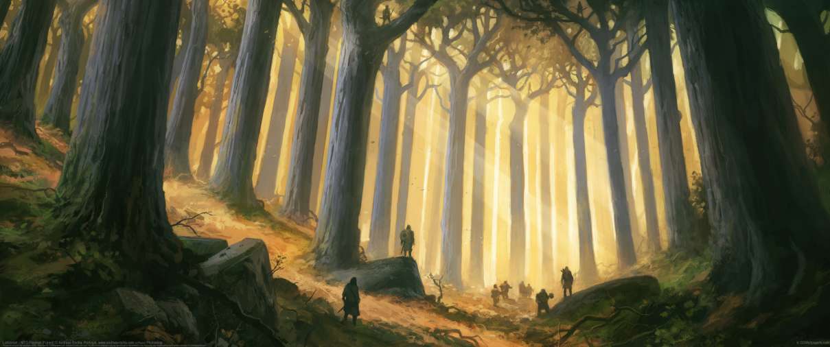 Lothl�rien - MTG Playmat (Forest) ultrawide achtergrond