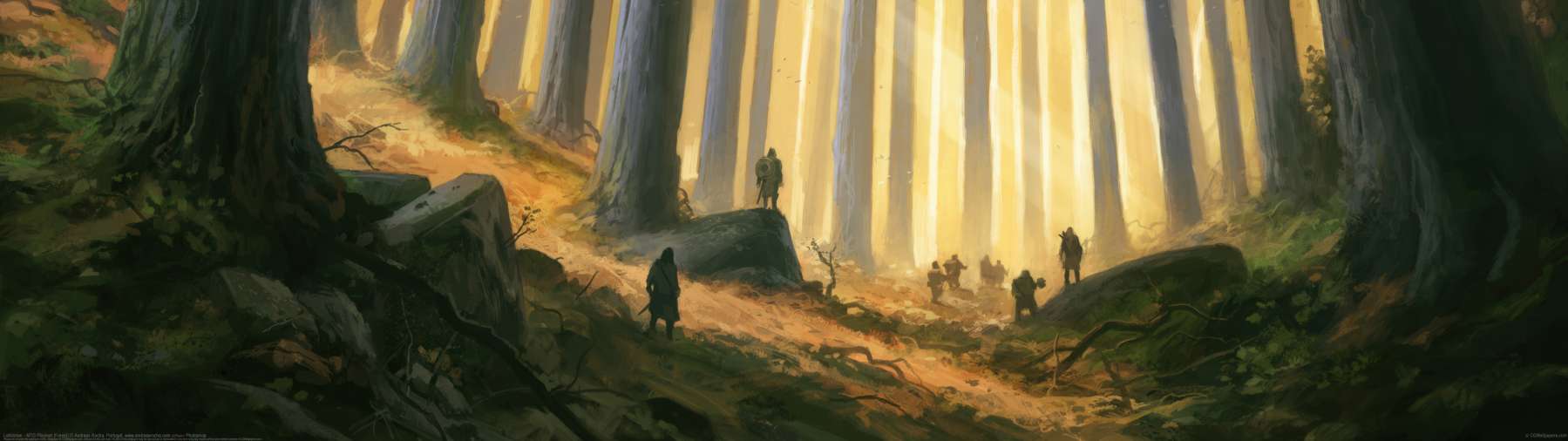 Lothl�rien - MTG Playmat (Forest) ultrawide achtergrond