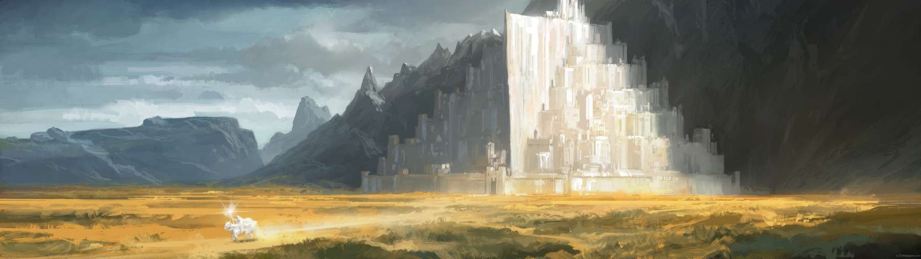 Minas Tirith ultrawide achtergrond