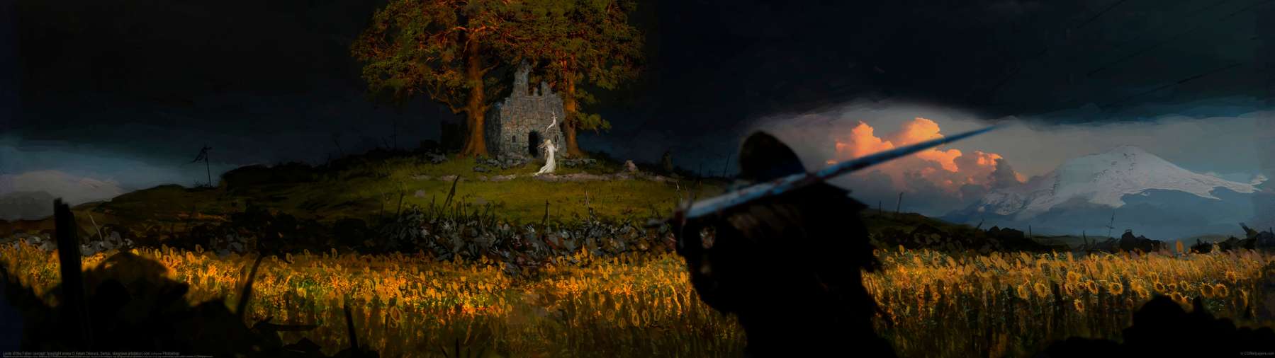Lords of the Fallen concept: bossfight arena ultrawide achtergrond