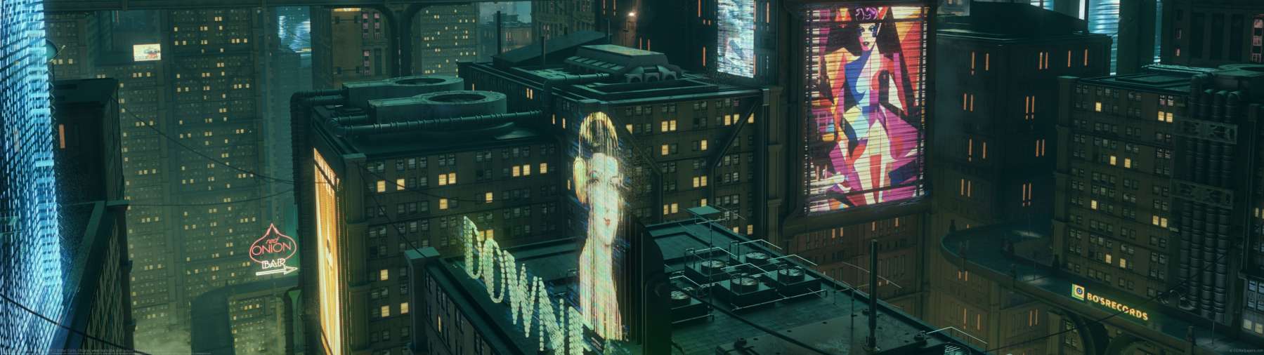 Artificial Detective - City at night ultrawide achtergrond