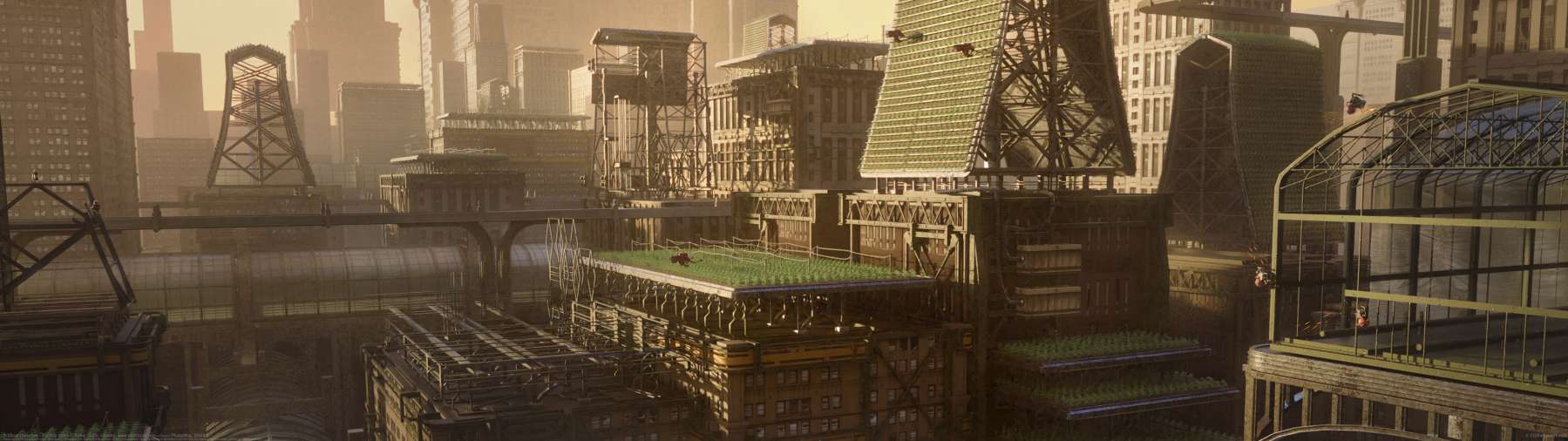 Artificial Detective - Rooftop farms ultrawide achtergrond