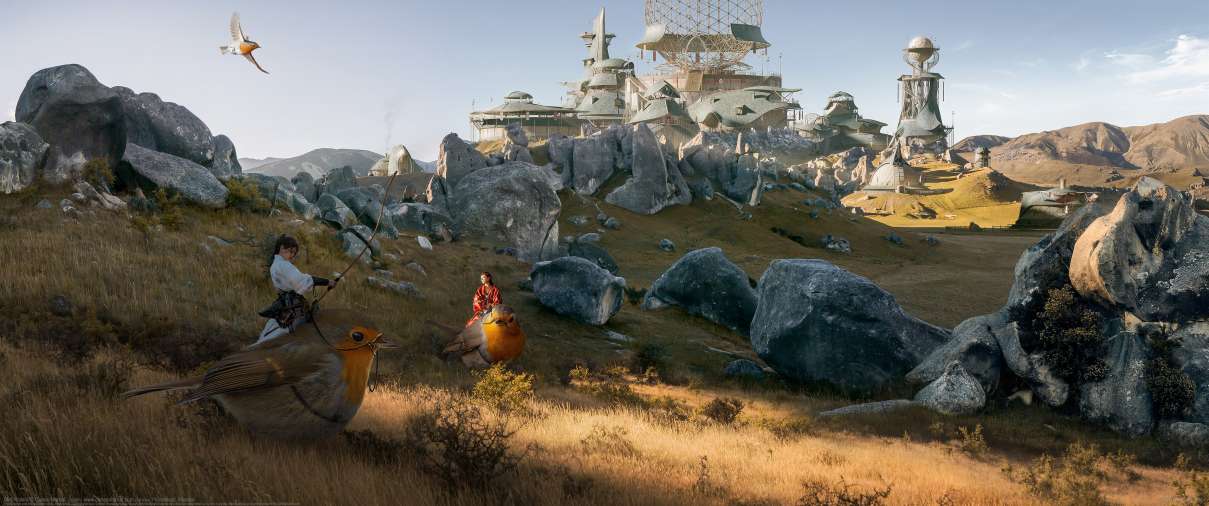 Bird Riders ultrawide achtergrond