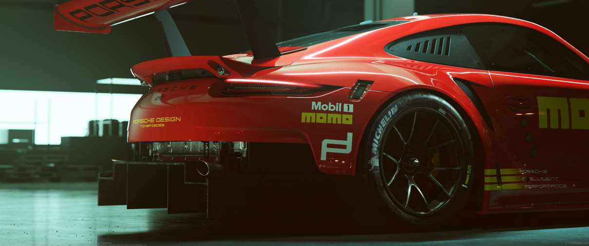 Porsche 911 RSR ultrawide achtergrond