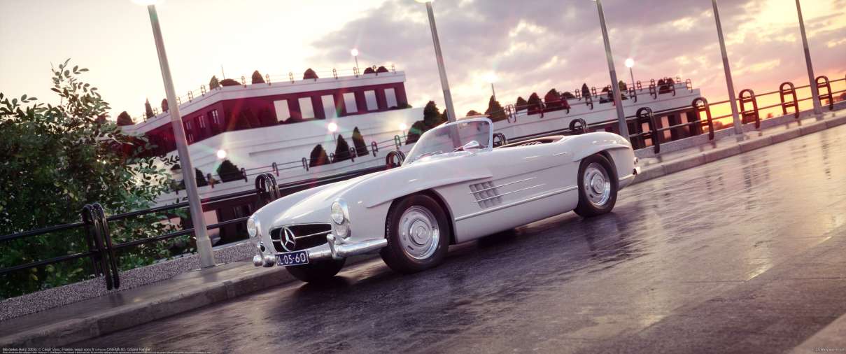 Mercedes-Benz 300SL ultrawide achtergrond