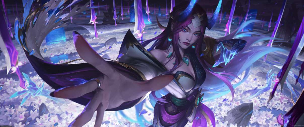 Spirit Bloosom Irelia splash ultrawide achtergrond