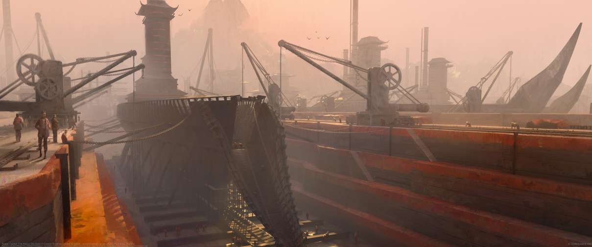 Avatar FanArt: Fire Nation Dry Dock ultrawide achtergrond