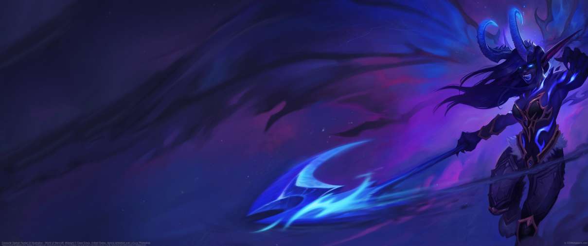 Devourer Demon Hunter UI Illustration - World of Warcraft: Midnight ultrawide achtergrond
