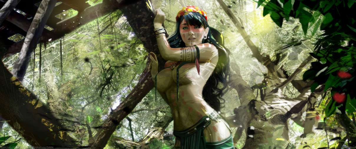 Amazon Jungle ultrawide achtergrond