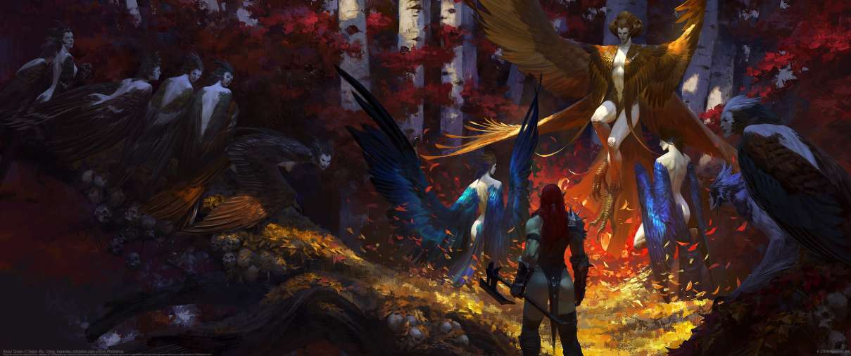 Harpy Queen ultrawide achtergrond