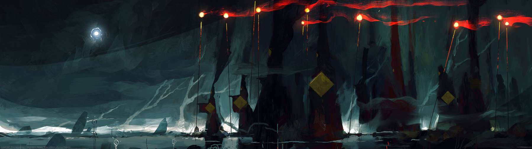 Fireball Staff - 30min Speedpainting ultrawide achtergrond