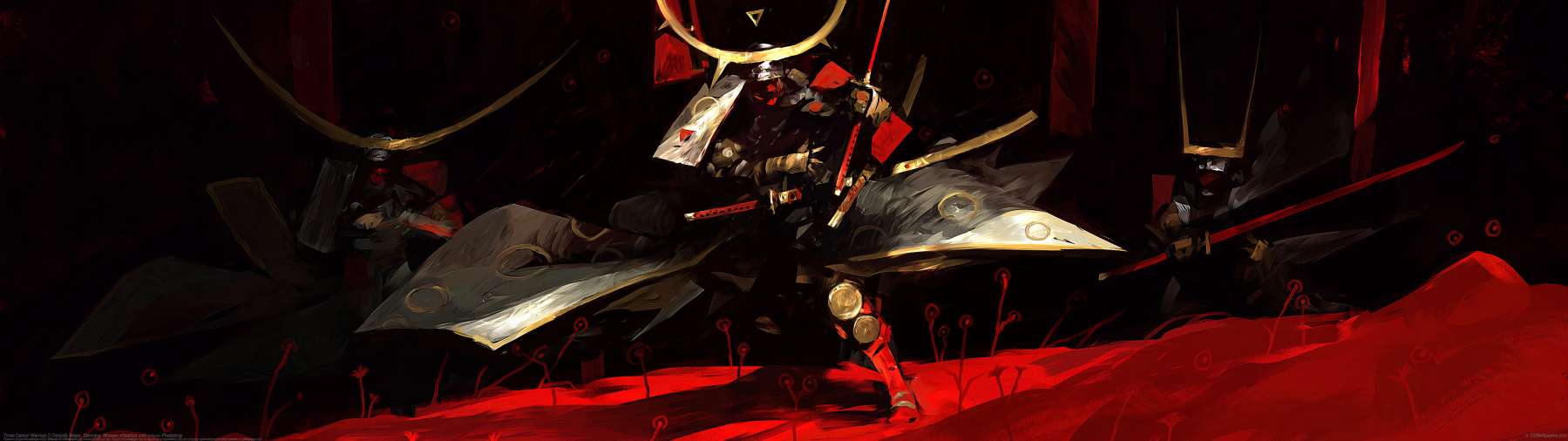 Three Demon Warriors ultrawide achtergrond
