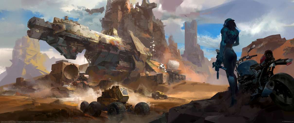 Class Demo-Science fiction ultrawide achtergrond