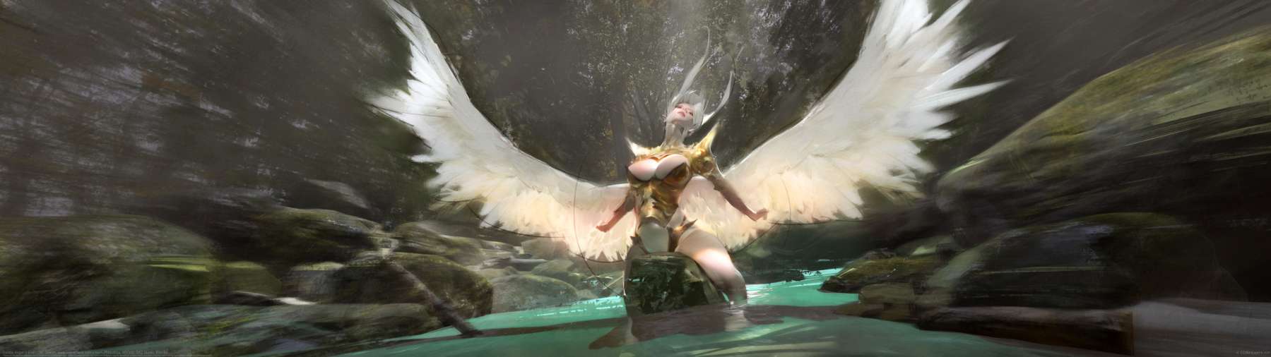 Golden Angel ultrawide achtergrond