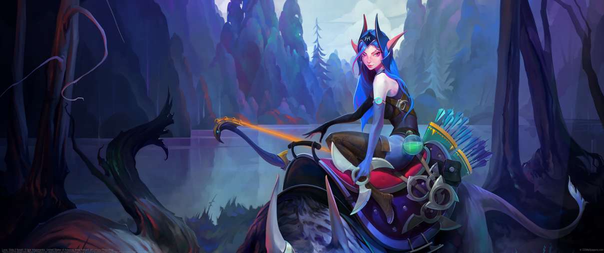 Luna. Dota 2 fanart. ultrawide achtergrond