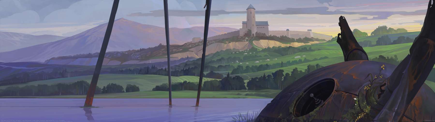 The Lake. And UFOs. And The Castle. ultrawide achtergrond