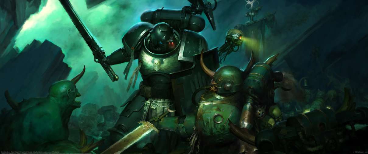 Iron Hands vs Death Guard ultrawide achtergrond