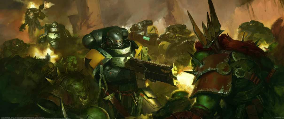 Silver Templars vs Orks ultrawide achtergrond