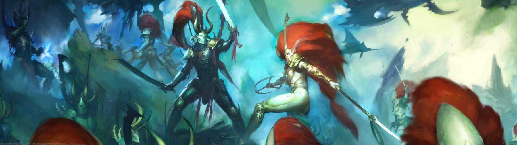 Warhammer 40k: Drazhar vs Jain Zar ultrawide achtergrond