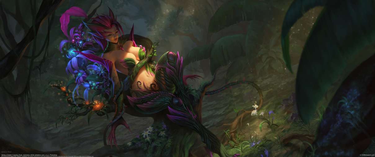 Zyra - League of Legends fan art ultrawide achtergrond