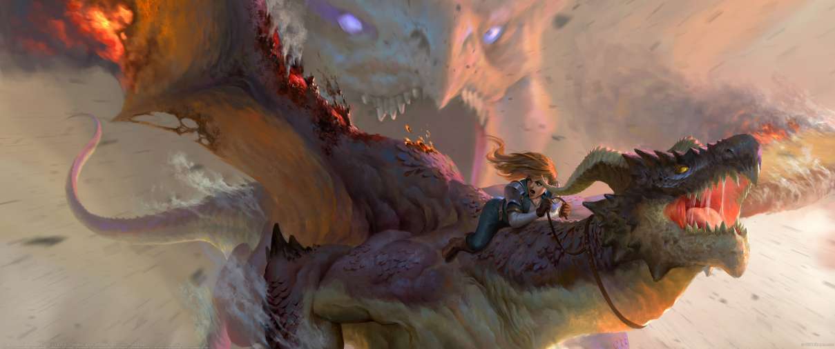 Dragon commission part 2 ultrawide achtergrond