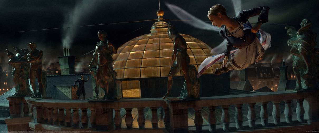 Carnival Row - Constabulary rooftop escape / The morgue - Dr. Morange ultrawide achtergrond
